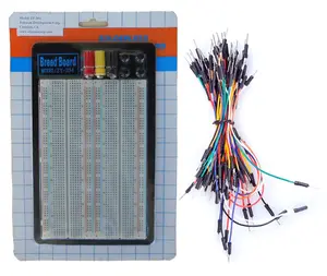 Tektrum Externally Powered Solderless 1660 Tie-Points Experiment Plug-In Breadboard With Aluminum Back Plate And Jumper Wires For Proto-Typing Circuit