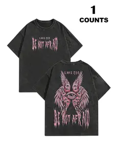 Men's Vintage Washed Angel Wings Graphic Print T-Shirt, Summer Casual Daily Wear, Fitted Comfortable Versatile Top, Street Style, Streetwear, Menswear, Casual Tee Tops, Long