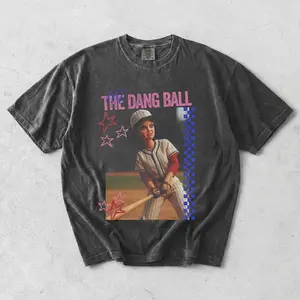 [Sale off up to 50%] Hit The Dang Ball Baseball Shirt, Trendy Retro Game Day Season Tee, Doll Funny Ballfield Dark Shirt