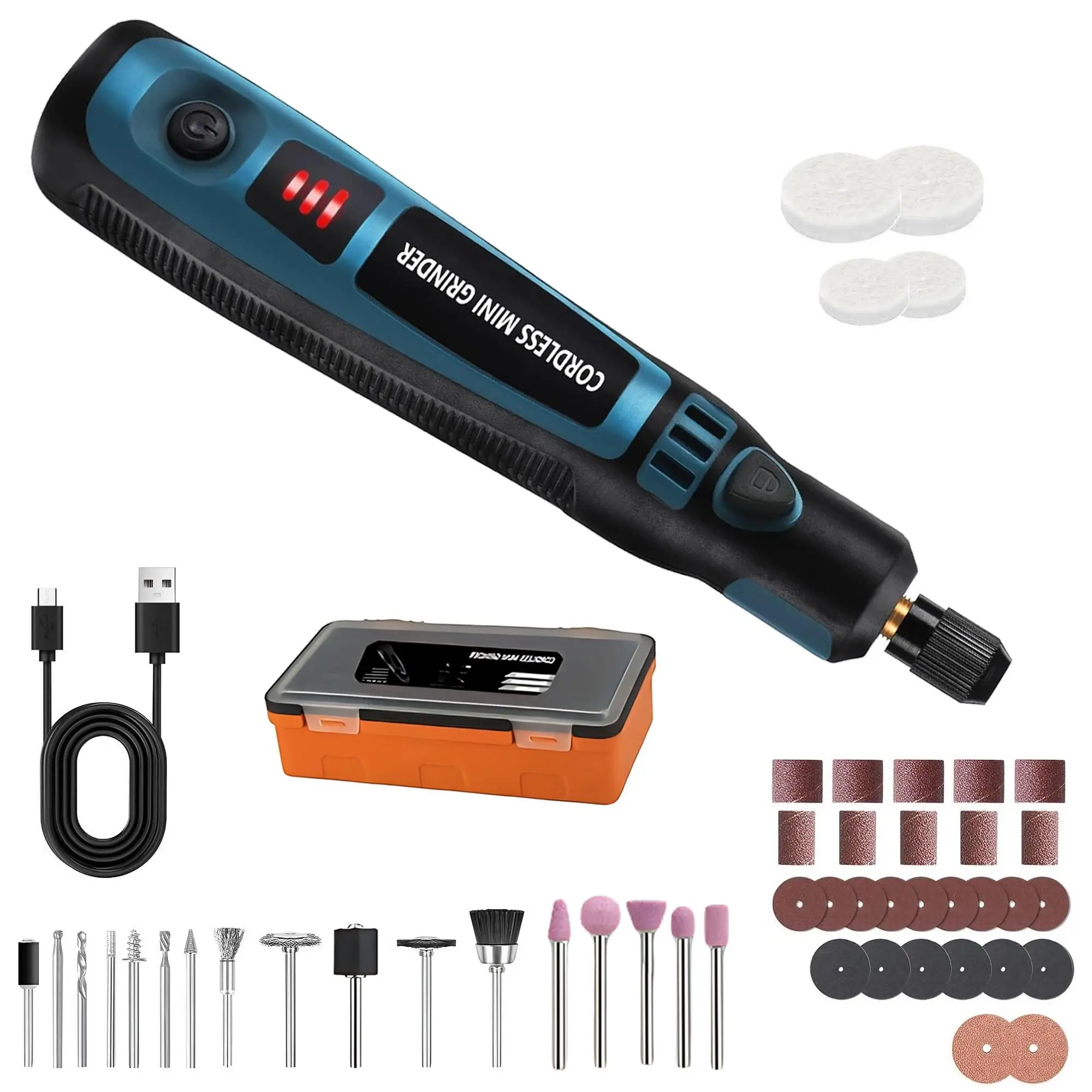 USB Rechargeable Mini Rotating Tool, 3 Speed Adjustable Cordless ...