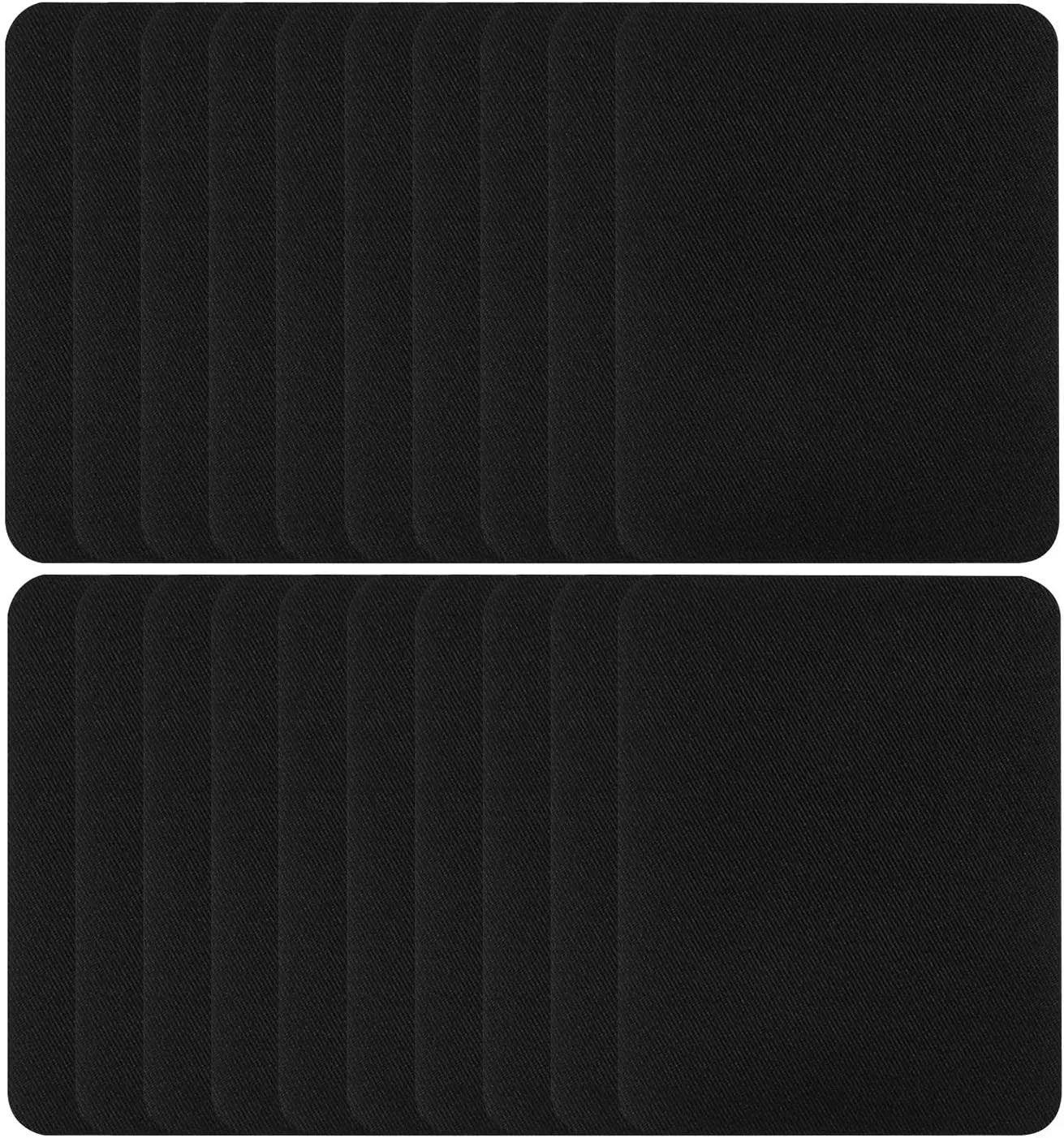 20-Piece Black Fabric Iron-On Repair Kit for Clothing, Jeans, Shirts - DIY Leathercraft Hobby Supply, Iron On Kit