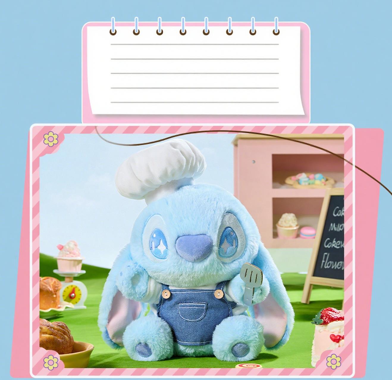 【Holiday Gift】Disney Stitch Food Party Collection: Adorable Chef Stitch Plush Doll - Cuddly Seated Figure Holding Steamed Buns, Perfect Gift for Her & Cute Decor, Holiday & Holiday Haul