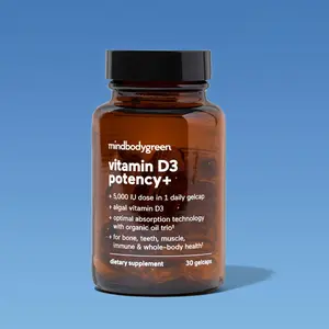 mindbodygreen Vitamin D3 Potency+ 5000 IU Daily Gelcap with Optimal Absorption Technology for Bone Teeth Muscle Immune & Whole-Body Health 30 Gelcaps - Healthcare