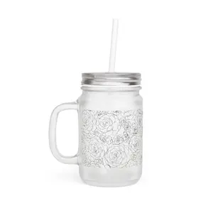 White Succulent Mason Jar