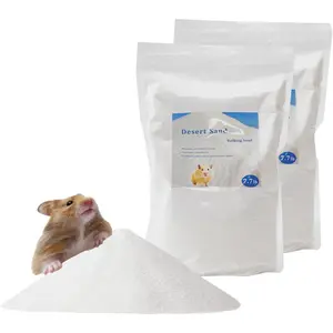 Hamster Bath Sand, 15.4lb Dust Free Desert Sand or Potty Litter Sand for Hamster Chinchillas Gerbil Syrian Mice Small (White)
