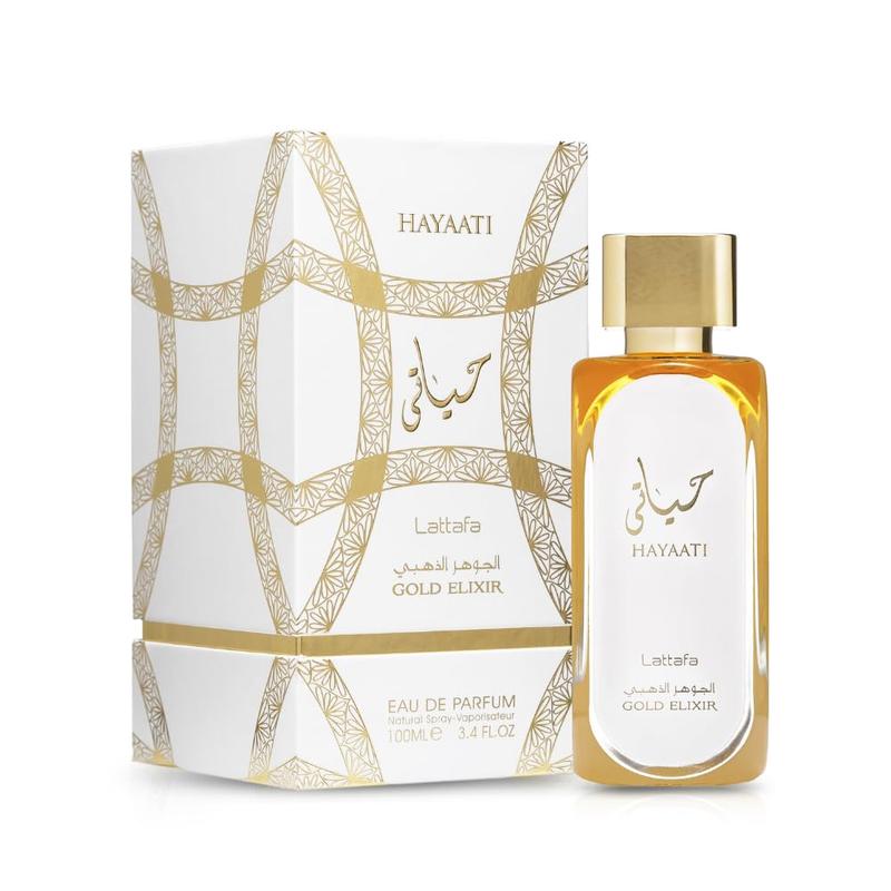 Lattafa Hayaati Gold Elixir Eau De Parfum Spray for Unisex, 3.4 Ounce