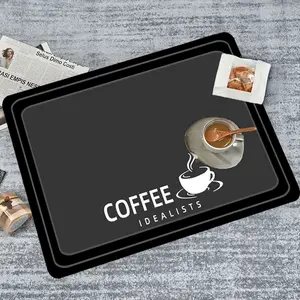 Minimalist style coffee machine mat kitchen countertop drain mat kitchen absorbent and non slip mat oil proof stain resistant heat insulating mat kitchen placemat protective mat washable