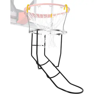 Upgraded Basketball Shot Trainer Rebounder, Heavy Duty Basketball Return Attachment with 360? Rotating Chute, Portable Ball Returns  Aid Fits Standard 18" Hoop Rims Indoor or Outdoor