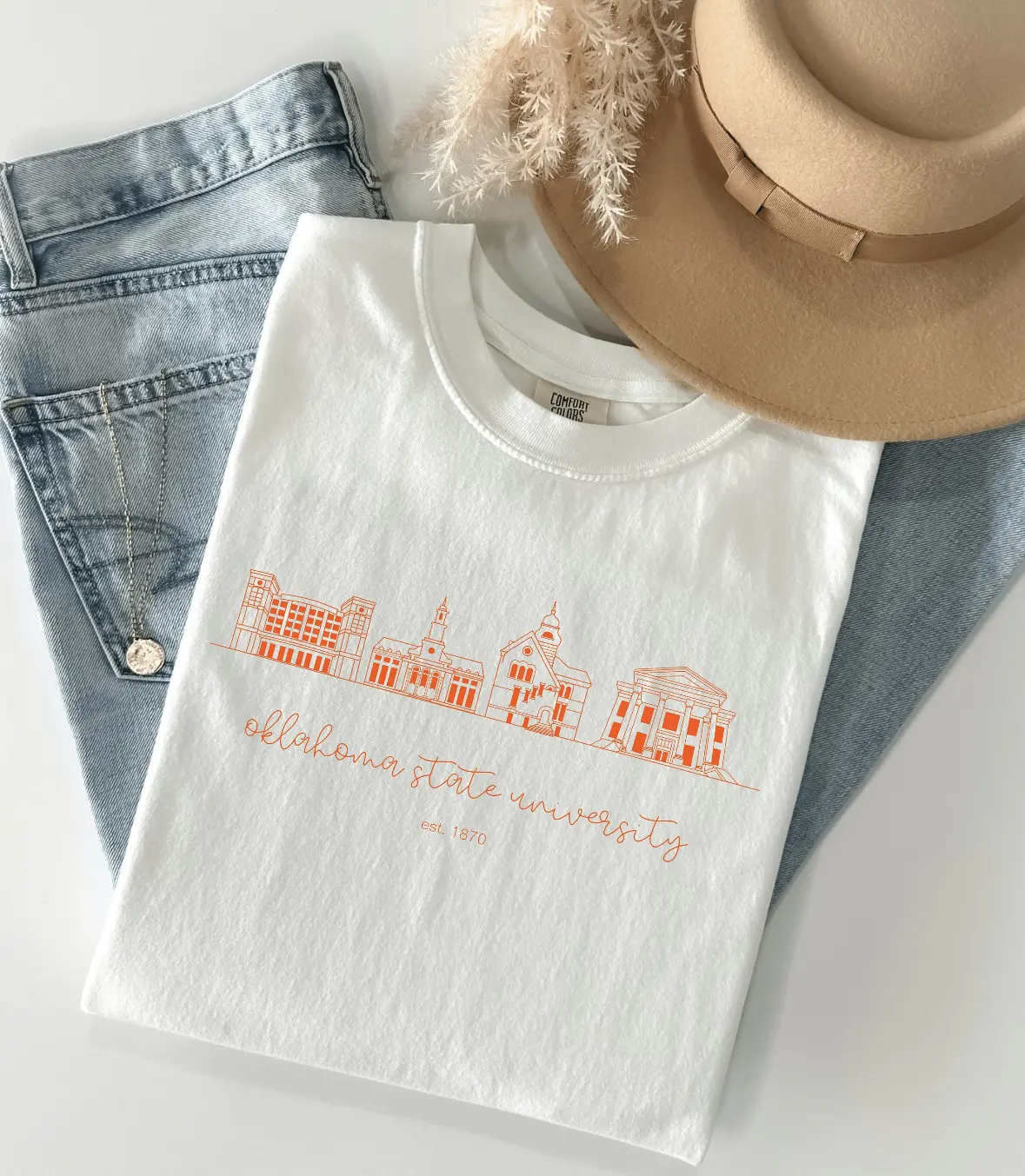 OSU Game Day Shirt Comfort Colors | Oklahoma State University Campus T-Shirt | Cowboys Tee | OSU Fan T-Shirt | Women's Football Jersey