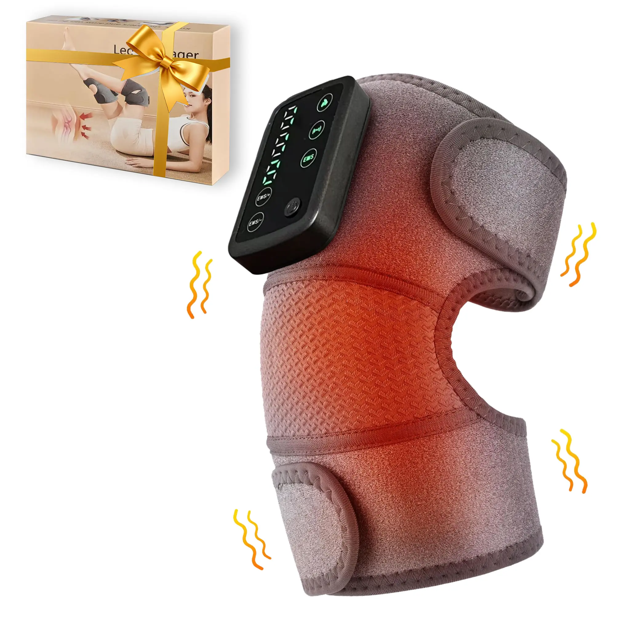 Heating Knee Massager, Knee Shoulder Elbow 3-in-1 Heating Vibration Massager, Body Care Wireless Hot Compress Body Leg Massager for Muscle,  Gift for Middle-aged and Elderly People