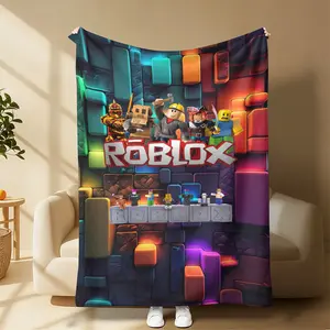 Roblox Soft Funny Throw Blanket Cozy Lightweight Plush Portable Cover Ideal for Offices Sofas Travel Settings Perfect Gift for Fans Friends Children