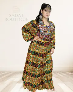 Zarina Tribal Majesty Dress – Handcrafted Afghan Heritage in Bold Color