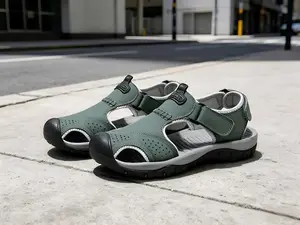 Men's Closed Toe Hiking Sandals, Adjustable Strap Outdoor Sport Sandals, Non-Slip Casual Water Shoes for Summer Beach Walking football cleats Comfortable Split Ballet Flats Lace-Up Sneakers