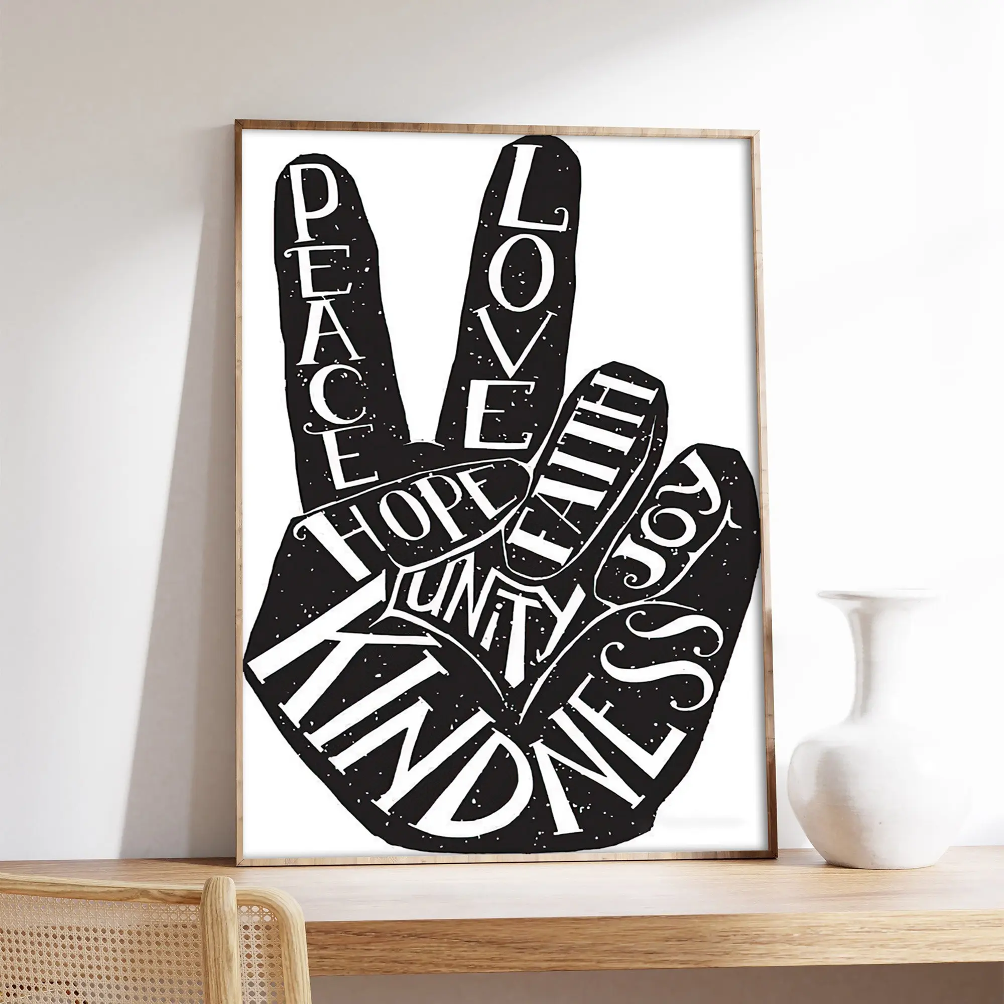 Abstract Finger Wall Decor Poster, Unique Art Style Painting, Modern Home Decoration, 1 Piece 2D Plane, Made in China