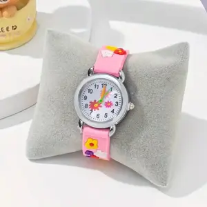 RELOJ para Niñas  Rosado  Con Diseño  De Flores , Bonito Regalo Primer Reloj , recomendado y un producto muy lindo y fino  para la niñas .