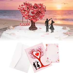 Pop Up Anniversary Card, 3D Mother's Day Valentine's Day Anniversary Card with Love Tree & Hearts - Wedding Card for Wife, Husband, or Couple | Romantic Gift for Anniversary, Valentine's, Birthday (6x8 inch)