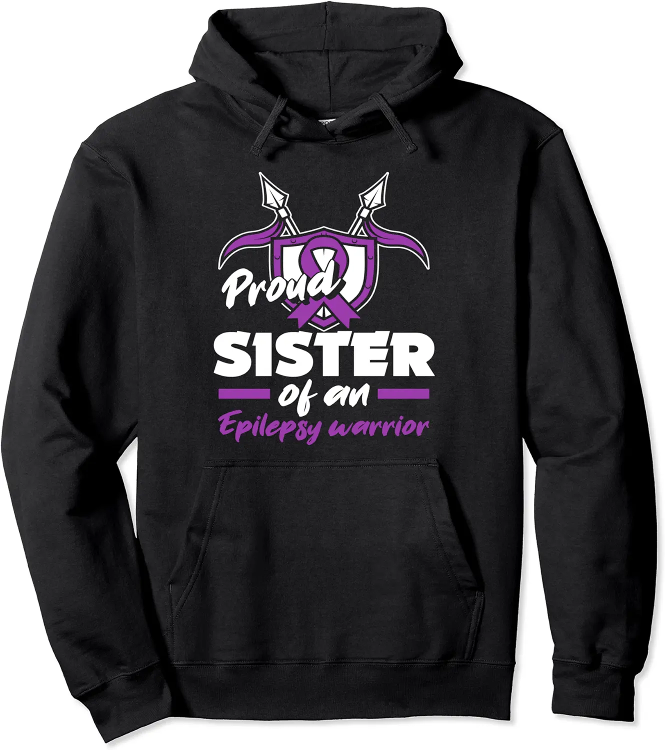 Proud Sister Of An Epilepsy Warrior Epilepsy Awareness Pullover Hoodie - 94B09B8MJC61
