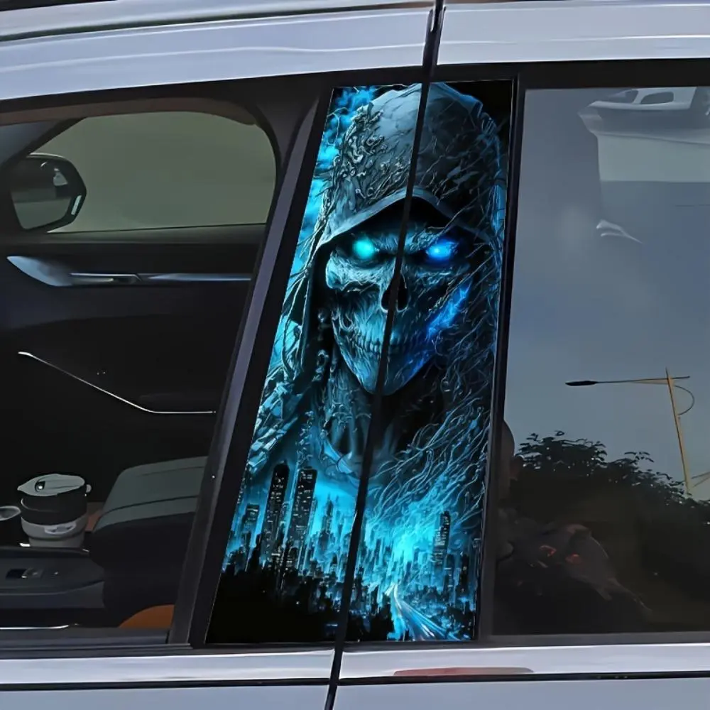 Creative Skull Pattern Car Sticker, Car Window Decal Sticker, Car Decals, Decal for Cars, Car Exterior Decoration Accessories for Car Door Pillar & Rear Window Glass, Universal Car Sticker