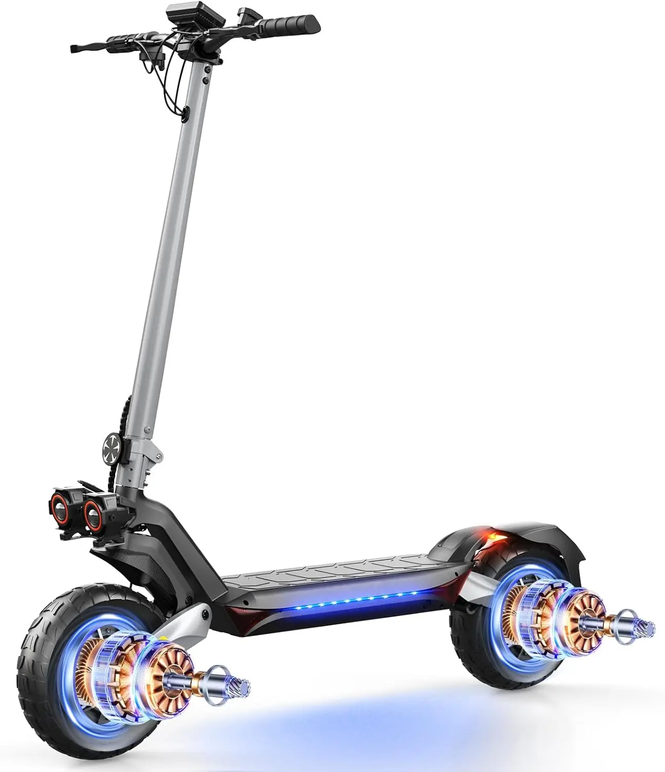 Off-Road Electric Scooter for Adults, Foldable Aluminum Alloy Body with Dual Motors, 31 mi Range, 330 lbs Load, 360° Lighting & Intuitive LCD Dashboard, Off-Road Ride