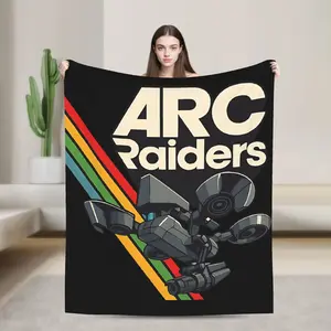 280GSM Flannel Throw Blanket Cartoon Anime Soft Plush Blanket Arc Raiders Game Fuzzy Soft Plush All Season Couch Bed Bedding Throw