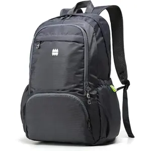 Lightweight Packable Travel Backpack, 30L Grey Daypack Hiking Backpack for Women Men,  and Foldable, Travel Backpack Carry  Flight Approved