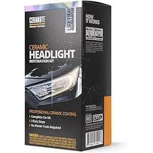 CERAKOTE® Ceramic Headlight Restoration Kit – Guaranteed To Last As Long As You Own Your Vehicle – Brings Headlights back to Like New Condition - 3 Easy Steps - No Power Tools Required
