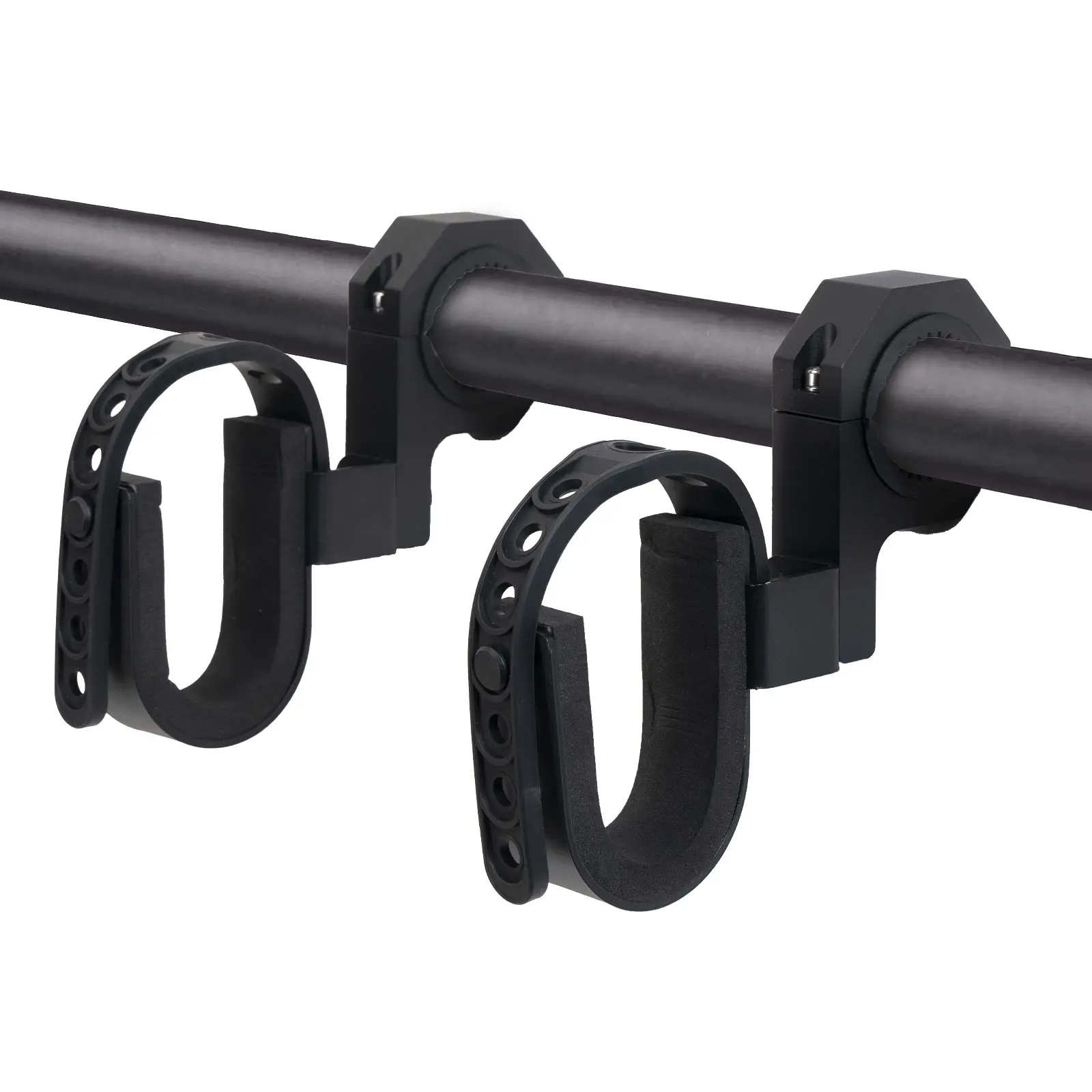 YCHOW-TECH UTV Tool Holder Rack - Adjustable Rubber Straps, Rubber Grips, Gun Holder, Shovel Mount, Multi-Size Round Steel Row Rack with 1"-2" Roll Bar Universal Fit, Easy Installation Organiser Hook Storage Rack Hook Keeper