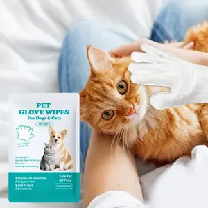 Pet Glove Wipes 6-Pack No-Rinse Hair Remover for Dogs & Cats Hypoallergenic Unscented Easy to Carry & Use Multi-Pack Grooming cat  yarn  ball pet  gloves  wipes  dogs de lomo roller Washable Clothes Hair Removal Roller pet gloves