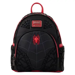 Loungefly Marvel Spider-Man Basic Mini Backpack for Adults, Lace-Accented Faux Leather Bag with Adjustable Shoulder Strap