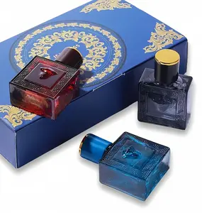 3-Piece Men's Fragrance Cift Set:Ocean Breeze, Cedarwood & Amber Eau De Toilette,   Long Lasting Woody Floral Cologne Fragrance Fascination Man，3* 3Oml (3ozfl)Portable Perfume Bottles for Trave，Fascination Man ,Vintage Greek Key Pattern Bottle,  Spray Set