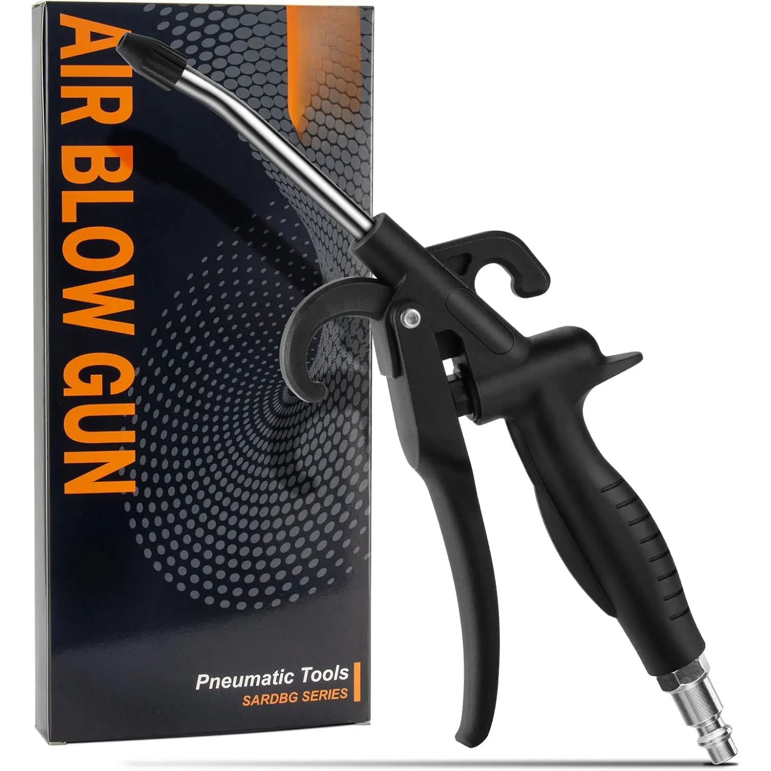 High Volume Air Blow  with Rubber Guard Air Flow Nozzle, Industrial Household Air Blower  Angle Bent Jet Nozzle, Air  for Compressor Pneumatic Tool for Dust Cleaning  Detailing