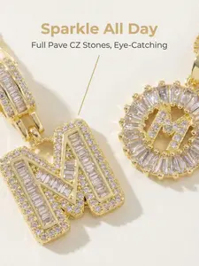 Women's Initial Necklace Jewelry Set, Zircon Pendant Letter Necklace, Adjustable Chain (17-19 Inches), Perfect Gift for Women, Letters Necklace, Alphabet Necklace