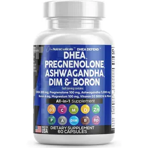 Clean Nutraceuticals DHEA, Pregnenolone, Ashwagandha, DIM, Boron, Calcium, Magnesium, Zinc & More for Women & Men's Health & Wellbeing Supports Capsules – Dhea Defend
