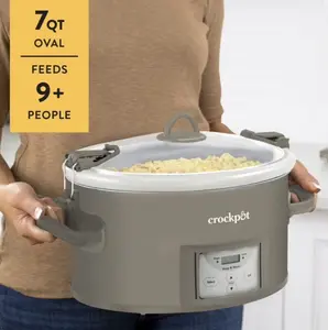 Crock-Pot Programmable 7-Quart Cook and Carry Slow Cooker, Grey