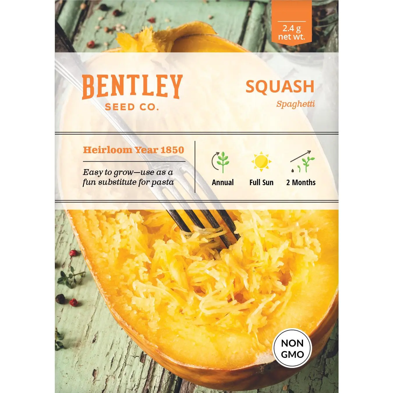 Spaghetti Squash Vegetable Seed Packets - Home Garden Planting Gardening Supplies, Vegetable Seeds