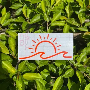 Ocean Wave Decal - Waterproof Permanent Vinyl Sticker in Bright Colors for Smooth Non-Porous Surfaces - Durable & Thick Material - Various Sizes Available