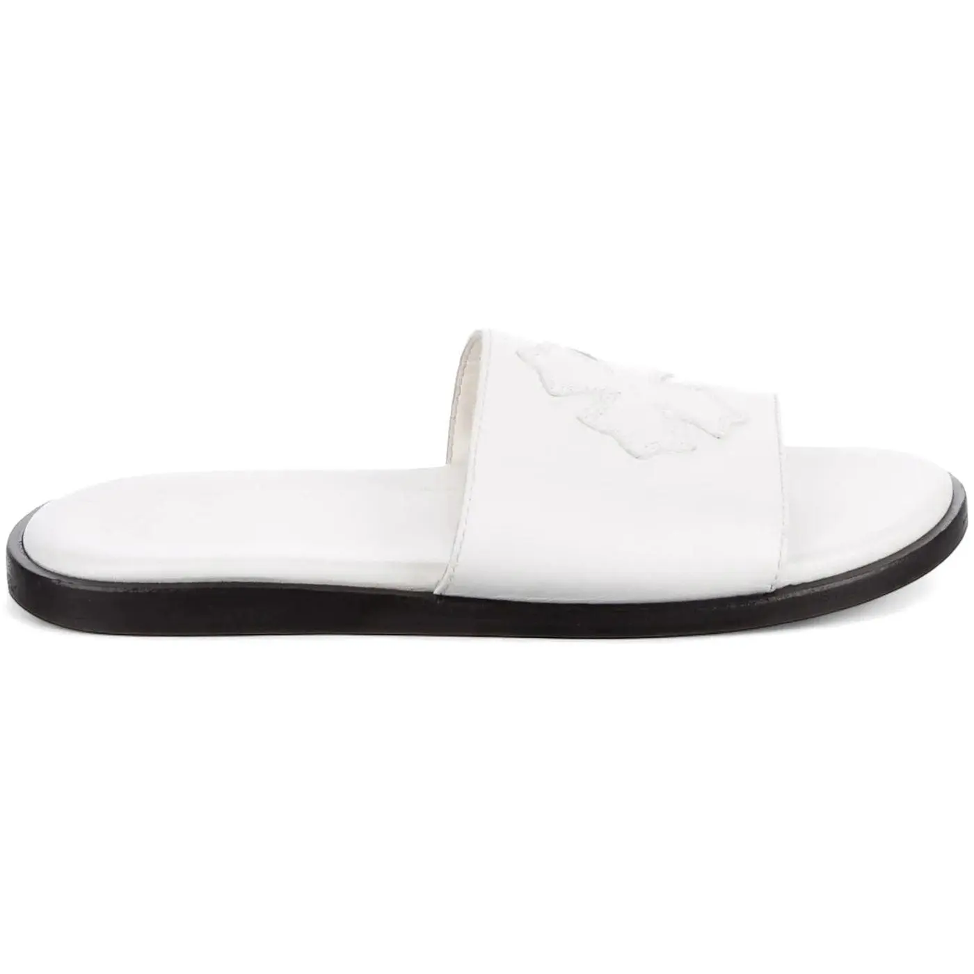 Chrome Hearts Leather Slides White