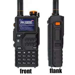 BAOFENG K5 PLUS Tri-Band Walkie Talkie Long Range High Power Two-Way Radio with One Touch Frequency Finder Button USB-C Charging Color Large Screen Display NOAA Weather（1Pack）