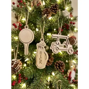 Personalized Wood Golf ornaments