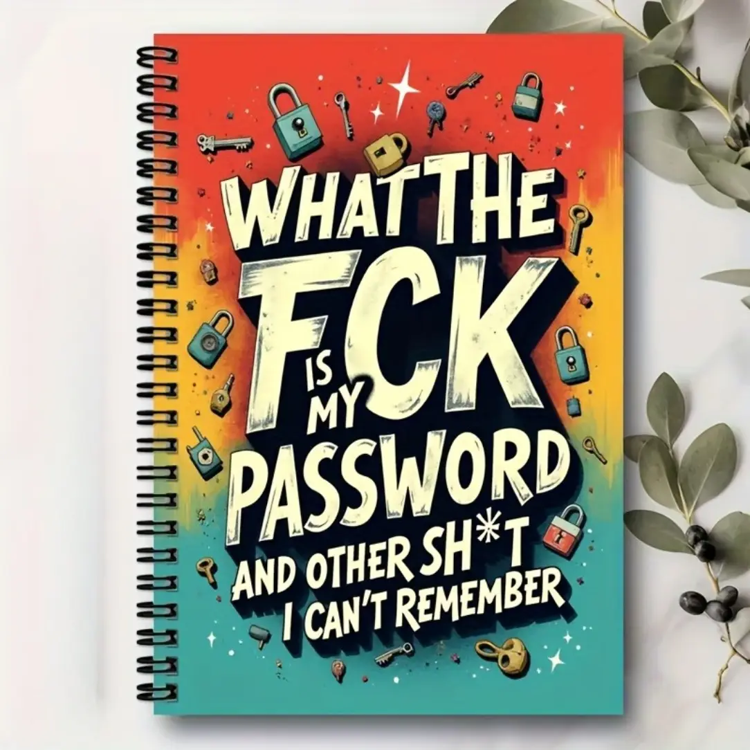 1pc 5.5x8.3inch Fun Spiral Password Notebook, Suitable for Internet and Computer Logins, Recording Websites, Usernames, Passwords, Household or Office Password Protector, Handmade Scrapbook Kit Materials.