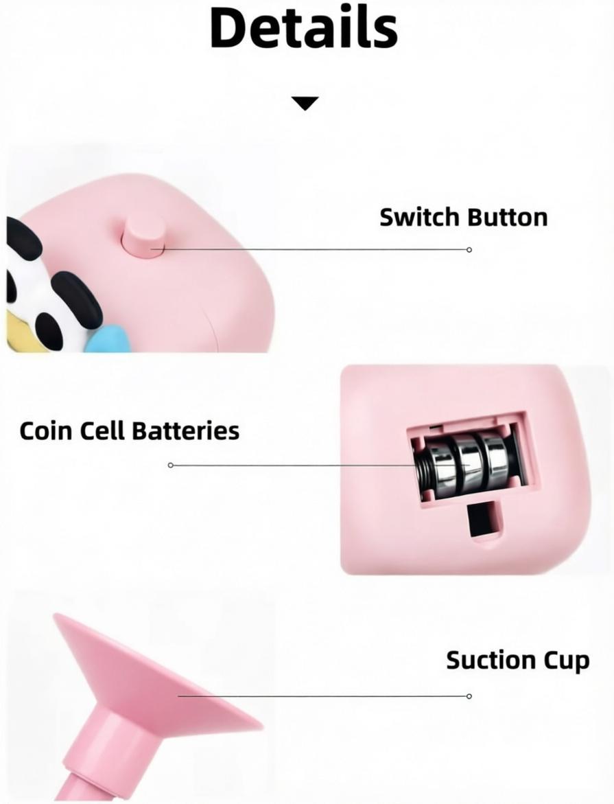 Cute suction cup night light with bendable suction cup legs, cute fool face LED light, portable mini desk lamp and phone holder