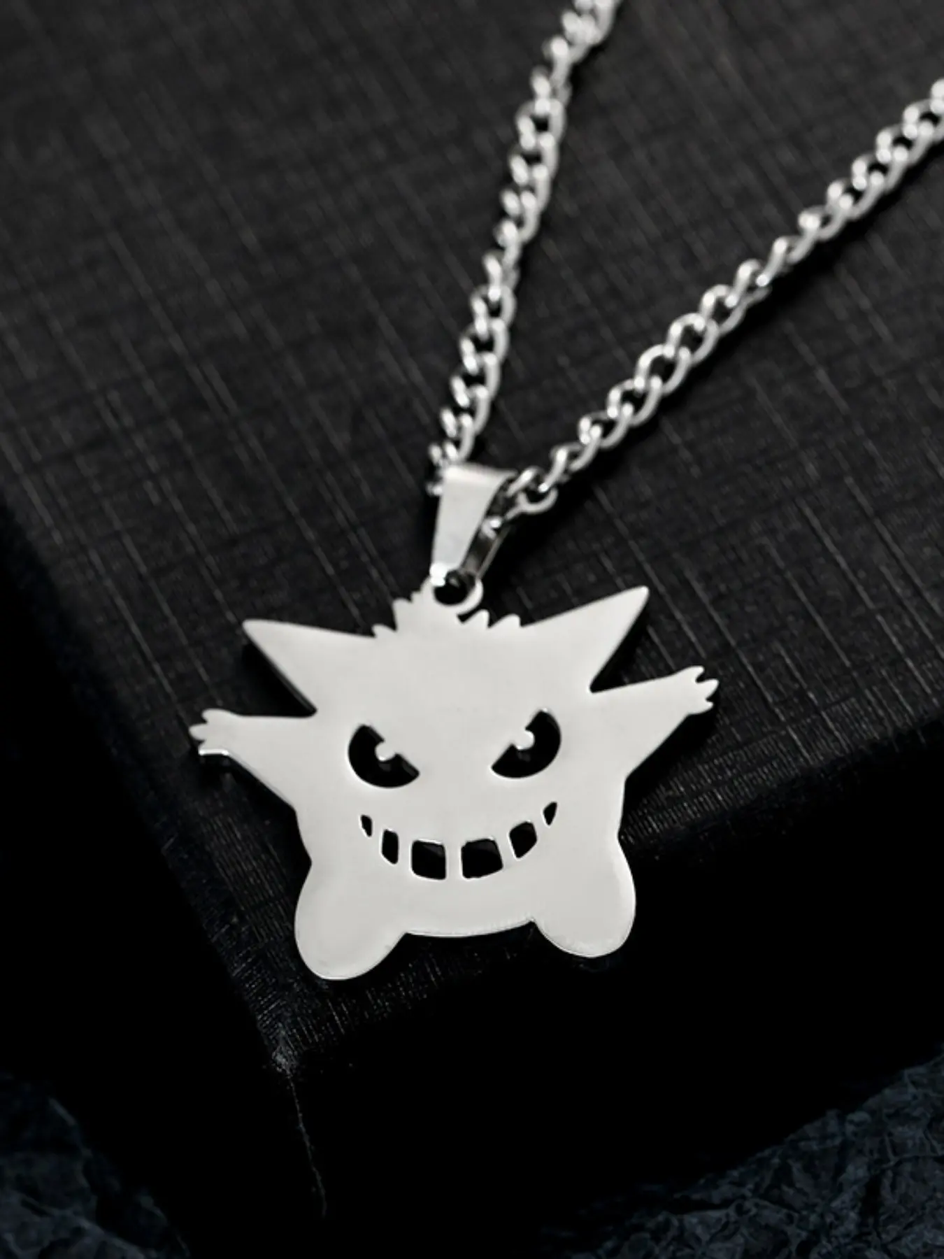 Hollow Out Necklace Hip Hop Party Sweater Chain, Pet Pikachu Stainless Steel Pendant, Unique Fashion Accessory for Men and Women