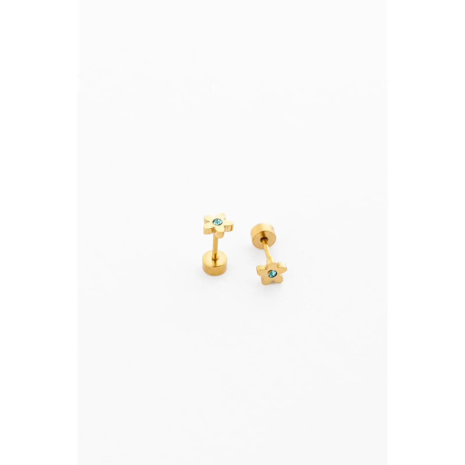 Birthstone Flower Flatback Stud Earrings (Hypoallergenic, All-Day Comfort for Sensitive Ears, Kids)