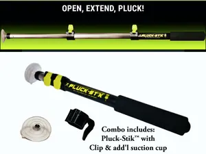 Pluck-Stik Disc Grabber by Hyzer Bros - Lightweight and Durable Design for Retrieving Discs in Field or Basket - Ideal for Disc Golf Players of All Levels - Includes Pluck-Stik Clip and Extra Suction Cup - Sports & Outdoor Equipment