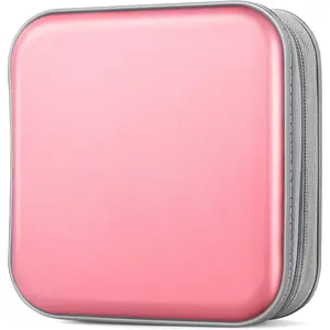 CD Case, DVDs Wallet Holder, CD/DVD Case Wallet 40 Discs Heavy Duty Bag Binder Storage Booklet Album (Light Pink)
