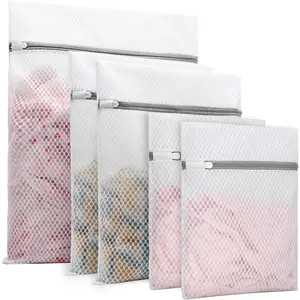 5Pcs Durable Honeycomb Mesh Laundry Bags for Delicates (1Large, 2Medium, 2Small)