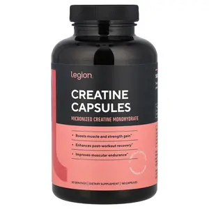 Legion Athletics Creatine, 180 Capsules (833 mg per Capsule)