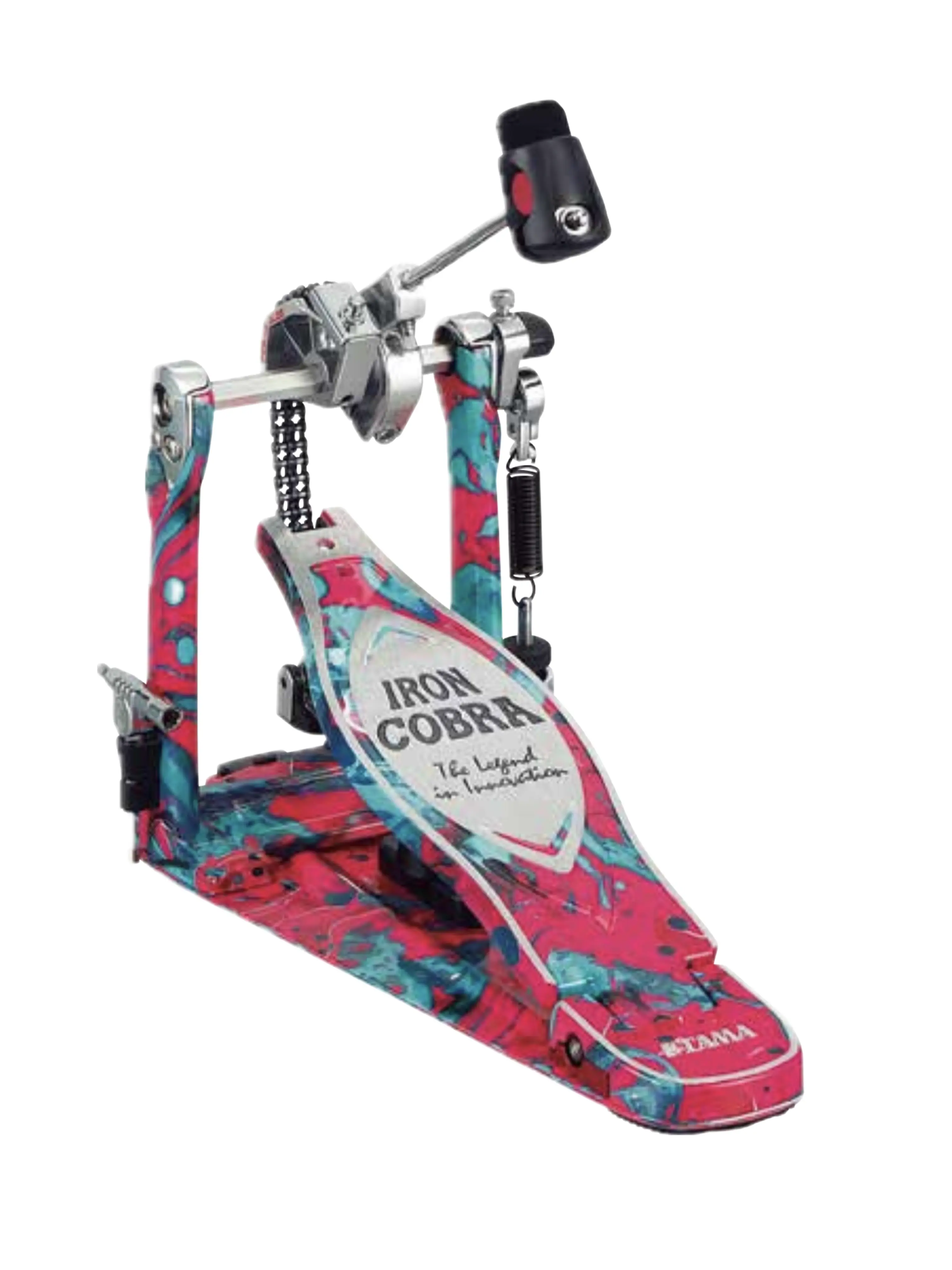 Tama 50th Anniversary Iron Cobra 900 Marble Power Glide Single Pedal - Coral Swirl