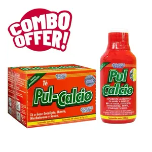 Pul-Calcio Combo Offer Te Pulmo Calcio 30 Sobres 100% Natural Tea Bags 90g Eucalyptus Mint Bergamot Sage Blend Herbal Beverage