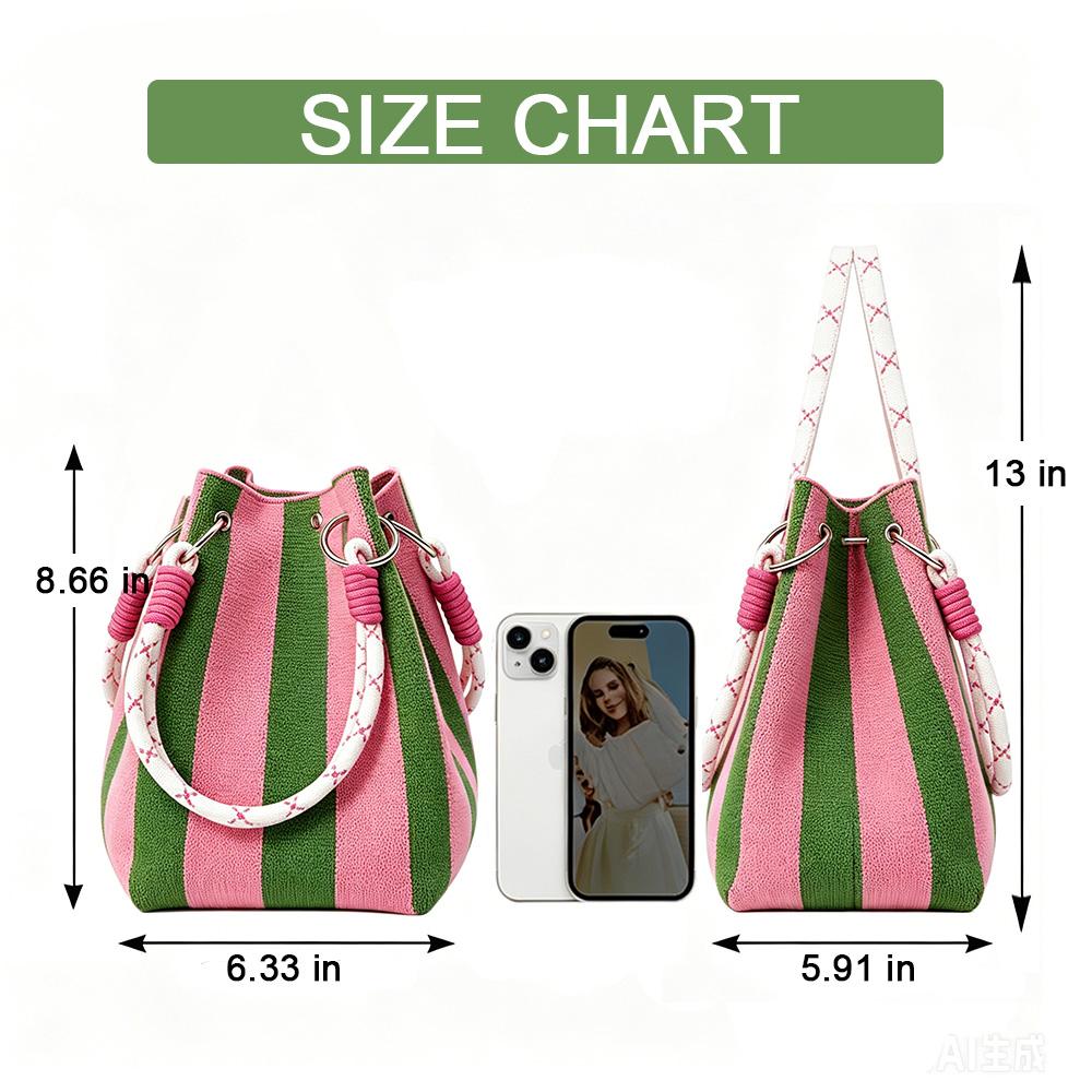 Mini boho woven bucket bag details